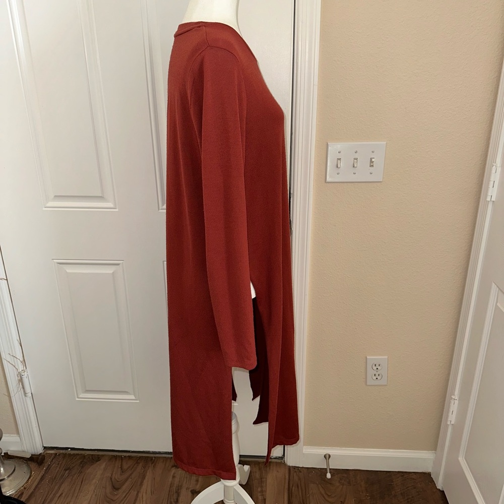 G by Giuliana Multi Slit Burnt Red Orange Dress Shirt size M - Picture 7 of 8
